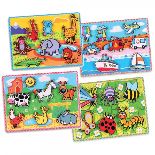 Wooden Puzzle Extra Thick - Set of 4 