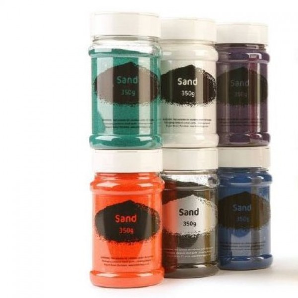 Coloured Sand 350G Shakers - Pack of 6 Assorted Colours
